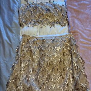 Cider Sequin Embellished Set in Gold